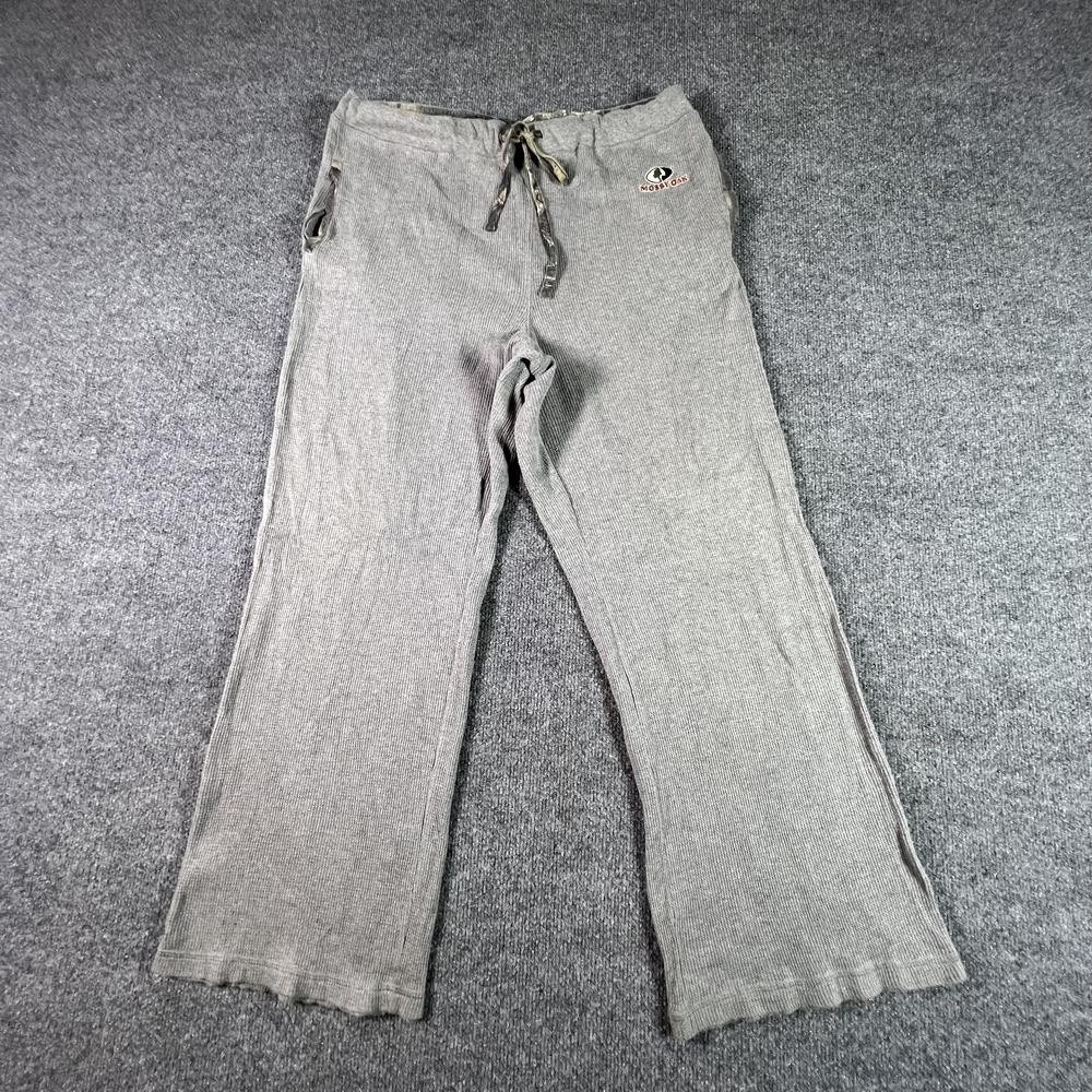 Mossy Oak Sweatpant Men's 2XL Gray Cotton Waffle-Knit Straight-Leg Drawstring